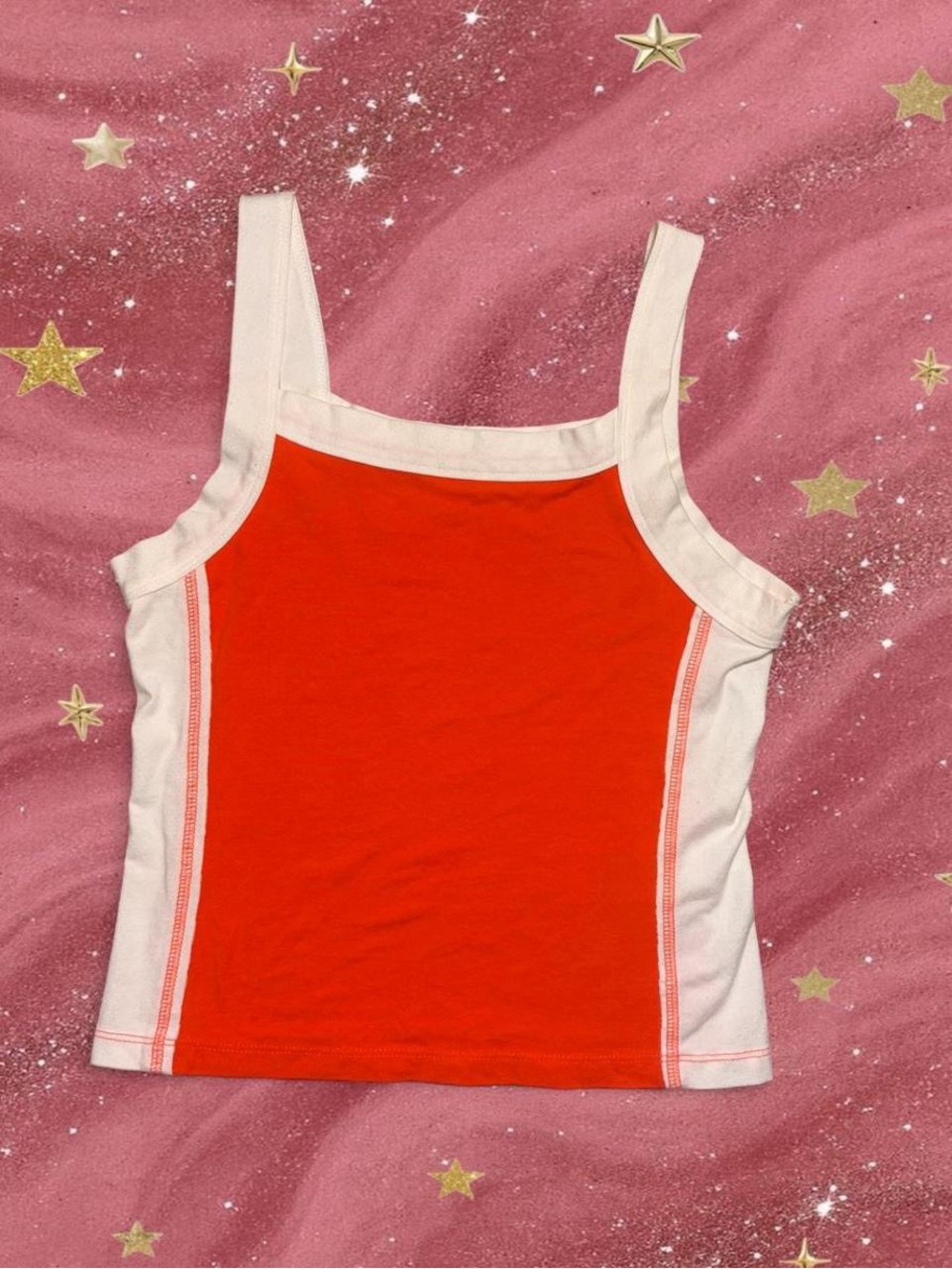 Color block tank top-orange and white - Anthropologie and urban outfitters brand